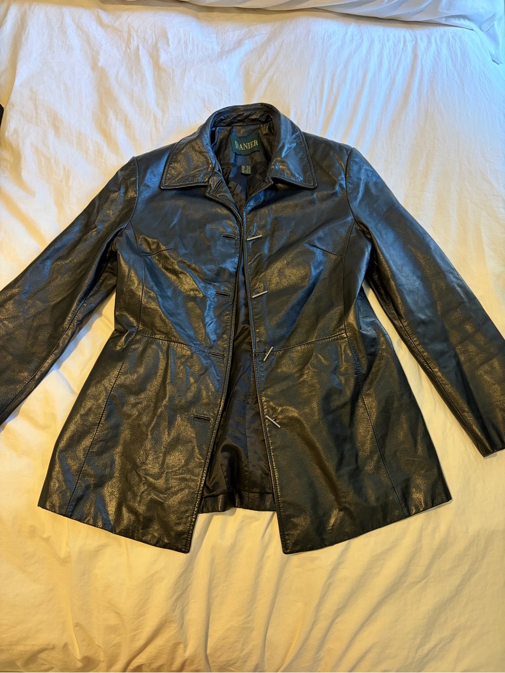 Danier Black Leather Women's Coat Size M